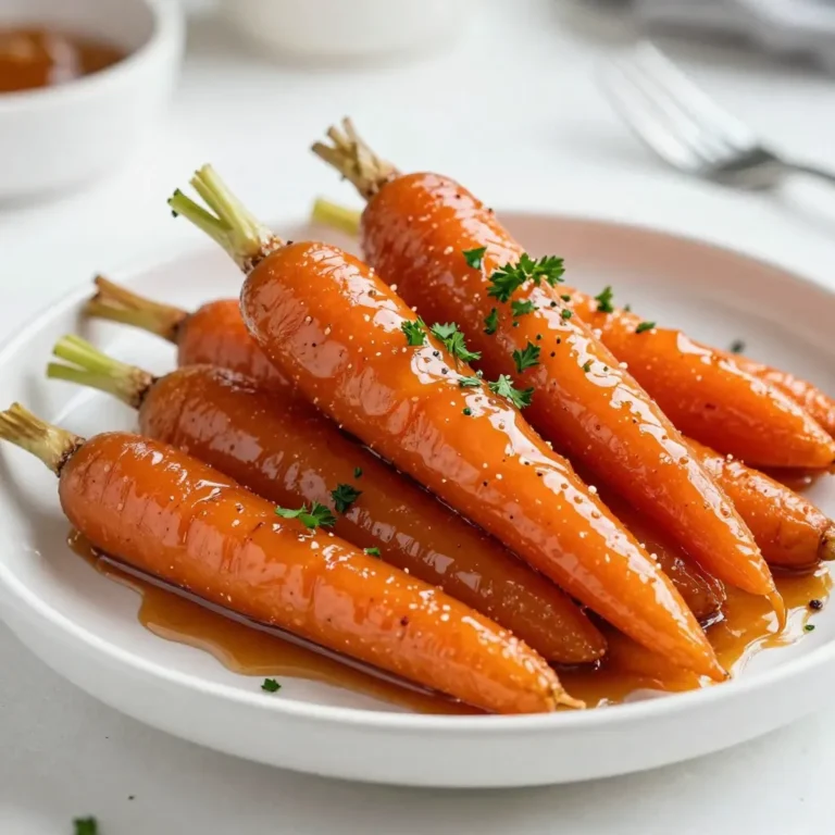 - 1 lb baby carrots, peeled - 3 tablespoons unsalted butter - 1/4 cup brown sugar - 1 teaspoon ground cinnamon - 1/4 teaspoon ground nutmeg - 1/4 teaspoon cayenne pepper (optional for an extra kick) - Salt and freshly cracked pepper to taste - 2 tablespoons fresh parsley, finely chopped (for garnish) - Baby Carrots: These are sweet and tender. They cook quickly and look great on a plate. - Unsalted Butter: It adds a rich flavor and helps the sugar melt. - Brown Sugar: This gives the carrots their sweet glaze. It caramelizes well when heated. - Ground Cinnamon and Nutmeg: These warm spices enhance sweetness and add depth. - Cayenne Pepper: This optional spice gives a nice kick. It balances the sweetness. - Salt and Pepper: These enhance all the flavors and make the dish pop. - Fresh Parsley: It adds a fresh touch and bright color when served. - Honey: You can use honey instead of brown sugar for a different sweetness. - Maple Syrup: This can replace brown sugar for a unique flavor twist. - Other Vegetables: You could add parsnips or sweet potatoes for variety. - Dried Herbs: Thyme or rosemary could be fun to try instead of parsley. - Nuts: Chopped walnuts or pecans can add crunch and flavor. Feel free to mix and match these ideas. Cooking should be fun and creative! {{ingredient_image_2}} Start with fresh baby carrots. If you have whole carrots, wash them well. Cut them into sticks that are about 2 inches long. This helps them cook evenly. Peeling the carrots keeps them tender and sweet. Next, boil the carrots in salted water. Fill a medium pot with water and bring it to a boil. Add a pinch of salt to the water. Once boiling, add the peeled baby carrots. Boil them for about 5 to 7 minutes. You want them slightly tender but still crisp. Drain the carrots and set them aside. In a large skillet, melt 3 tablespoons of unsalted butter over medium heat. Once the butter is melted and bubbling, add 1/4 cup of brown sugar. Sprinkle in 1 teaspoon of ground cinnamon and 1/4 teaspoon of ground nutmeg. For a spicy kick, add 1/4 teaspoon of cayenne pepper. Stir the mixture until the sugar dissolves. Once bubbly, your glaze is ready. Now, add the drained carrots to the skillet. Toss them gently in the glaze to coat them well. Cook for another 5 to 8 minutes. Stir occasionally until the carrots become caramelized and glossy. This step makes them sweet and flavorful. Season your glazed carrots with salt and freshly cracked pepper. Taste them to adjust if needed. Once seasoned, remove the skillet from the heat. Transfer the shiny carrots to a serving dish. Garnish with 2 tablespoons of finely chopped fresh parsley for a pop of color. Enjoy this sweet and spicy side dish with your favorite main course! - Select Fresh Carrots: Use fresh baby carrots for the best flavor and texture. - Cut Evenly: If using whole carrots, cut them into sticks. This helps them cook evenly. - Don’t Overboil: Boil carrots just until tender. They should remain crisp for a nice bite. - Watch the Glaze: Stir the glaze often to prevent burning. You want it smooth and bubbly. - Garnish Wisely: Use fresh parsley for color and flavor. It brightens the dish. - Skipping Seasoning: Don’t forget to add salt and pepper. It balances the sweetness. - Overcooking Carrots: If they get too soft, they won't hold their shape. - Ignoring the Glaze: If the glaze isn't bubbling, it won’t coat the carrots well. - Using Cold Carrots: Make sure the carrots are warm when adding them to the glaze. - Meats: These carrots pair well with roasted chicken or glazed ham. - Grains: Serve with rice or quinoa for a balanced meal. - Salads: They complement fresh salads, adding a sweet crunch. - Holiday Dinners: Perfect for Thanksgiving or Christmas feasts. Pro Tips Choose Fresh Carrots: Selecting fresh, vibrant baby carrots will enhance the flavor and presentation of your dish. Don’t Overcook: Keep an eye on the boiling time; you want the carrots to be slightly tender but still retain a bit of crunch. Adjust Sweetness: Feel free to adjust the amount of brown sugar according to your taste preference; you can add more for a sweeter glaze. Garnish Wisely: A sprinkle of freshly chopped parsley not only adds color but also a fresh contrast to the sweet glaze. {{image_4}} You can make your brown sugar glazed carrots even sweeter. Try adding honey to the glaze. Use about two tablespoons of honey instead of some brown sugar. The honey adds a nice floral taste. It also helps the carrots caramelize nicely. This will enhance the sweet flavor and create a deeper glaze. For those who love heat, increase the cayenne pepper in your recipe. You can add up to half a teaspoon for a stronger kick. The heat from the cayenne pairs well with the sweetness of the brown sugar. You can also try adding a dash of chili powder. This will give your carrots a unique twist and a fun flavor. Roasting offers a different texture and taste for your carrots. To roast, preheat your oven to 425°F (220°C). Toss the peeled carrots with butter and seasonings. Then, spread them on a baking sheet. Roast for about 20 minutes, stirring halfway. Once they are tender and lightly browned, drizzle the brown sugar glaze over them. This method brings out natural sweetness and gives a nice caramelized look. To store leftover glazed carrots, let them cool to room temperature. Place them in an airtight container. Make sure to seal it tightly. Keep the container in the fridge. They will last for about 3 to 5 days. When you want to reheat the glazed carrots, take them out of the fridge. You can use a microwave or a skillet. If using the microwave, heat on medium power for about 1 to 2 minutes. Stir halfway through to warm evenly. For a skillet, add a splash of water and heat over medium heat. Stir gently until heated through. You can freeze glazed carrots if you want to keep them longer. First, let them cool completely. Then, place them in a freezer-safe bag or container. Remove as much air as possible to prevent freezer burn. Label the bag with the date. They can be frozen for up to 3 months. When ready to eat, thaw in the fridge overnight before reheating. Yes, you can use frozen carrots. Just remember to thaw them first. This helps the carrots cook evenly. You may need to adjust the cooking time a bit. To make this dish vegan, swap the butter for a plant-based option. Use coconut oil or vegan butter instead. The glaze will still taste sweet and delicious! These glazed carrots pair well with many dishes. Try serving them with roasted chicken or grilled fish. They also go great with quinoa or rice dishes. To change the sweetness, add more or less brown sugar. For a sweeter taste, increase the sugar by a tablespoon. If you prefer it less sweet, cut back on the sugar. You can also add a splash of vinegar for a tangy twist! This blog post covered everything you need to make perfect brown sugar glazed carrots. We explored essential ingredients, step-by-step instructions, and tips for success. You learned about sweet and spicy variations, plus smart storage ideas. Enjoy creating this simple, tasty dish. With the right technique, you can wow your guests or family. Remember, small changes can lead to exciting flavors. Happy cooking!