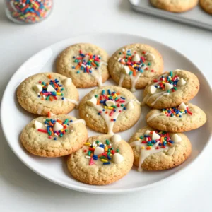 To make Confetti Birthday Cake Cookies, gather these simple ingredients: - 1 cup unsalted butter, softened to room temperature - 1 cup granulated sugar - 1/2 cup packed brown sugar - 2 large eggs, at room temperature - 1 teaspoon pure vanilla extract - 3 cups all-purpose flour, sifted - 1 teaspoon baking soda - 1/2 teaspoon salt - 1 cup rainbow sprinkles - 1/2 cup white chocolate chips (optional) You can swap some ingredients if needed: - Use coconut oil instead of butter for a dairy-free option. - Brown sugar can be replaced with more granulated sugar. - Try applesauce in place of eggs for a vegan cookie. - Use gluten-free flour for a gluten-free treat. Accurate measuring helps your cookies turn out great. Here are some tips: - Use a dry measuring cup for flour. Spoon the flour into the cup and level it off with a knife. - For brown sugar, press it firmly into the cup. This gives you the right amount. - When measuring sticky ingredients like honey or syrup, spray the cup with cooking oil first. This helps it slide out easily. - Always use room temperature eggs and butter for better mixing. This helps create a fluffy texture in your cookies. These tips will guide you to cookie success. Enjoy baking your Confetti Birthday Cake Cookies! {{ingredient_image_2}} First, preheat your oven to 350&deg;F (175&deg;C). This heat helps the cookies bake evenly. Next, take a baking sheet and line it with parchment paper. This step keeps the cookies from sticking. In a large bowl, mix 1 cup of softened unsalted butter with 1 cup of granulated sugar and 1/2 cup of packed brown sugar. Use an electric mixer on medium speed. Cream these ingredients for about 3 to 4 minutes until they look light and fluffy. This process adds air, making the cookies soft. Now, add 2 large eggs to the butter and sugar mix. Do this one at a time, mixing well after each egg. This way, the eggs blend in nicely. After adding the eggs, pour in 1 teaspoon of pure vanilla extract. Blend it all together until the mixture is smooth. In a separate medium bowl, whisk together 3 cups of sifted all-purpose flour, 1 teaspoon of baking soda, and 1/2 teaspoon of salt. Slowly add this dry mix to the wet ingredients. Use low speed on the mixer to combine everything. Be careful not to overmix. We want tender cookies. Gently fold in 1 cup of rainbow sprinkles and 1/2 cup of white chocolate chips, if you like. Use a rubber spatula to evenly distribute these fun additions throughout the dough. Scoop out the cookie dough onto the lined baking sheet. Space each dollop about 2 inches apart. This gives them room to spread while baking. Place the baking sheet in the oven and bake for 10 to 12 minutes. Look for lightly golden edges and set centers. After baking, let the cookies cool on the sheet for about 5 minutes. Then, transfer them to a wire rack to cool completely. Enjoy your colorful treats! To make your cookies soft and chewy, start with room-temperature butter. This helps create a creamy texture when you mix it with the sugars. Make sure to cream the butter and sugars until light and fluffy. This process adds air to the dough. When mixing the dry ingredients, do not overmix. Just stir until everything is combined. One common mistake is using cold butter. Cold butter does not beat well and will yield tough cookies. Another mistake is not measuring flour correctly. Too much flour can make cookies dry. Use the spoon-and-level method for accurate measurement. Lastly, don&rsquo;t skip the resting time after baking. Letting cookies cool on the baking sheet for a few minutes keeps them soft. After baking, let your cookies cool on the sheet for about five minutes. This allows them to set up without breaking. Once they are firm enough, transfer them to a wire rack. This prevents them from becoming soggy. For storage, keep cookies in an airtight container. They stay fresh longer this way. If you want to keep them for later, freeze them. Just make sure to wrap each cookie tightly! Pro Tips Chill the Dough: For thicker cookies, chill the dough for at least 30 minutes before baking. This helps prevent spreading and gives a better texture. Use Parchment Paper: Always line your baking sheets with parchment paper for easy removal and cleanup, ensuring your cookies don&rsquo;t stick. Fresh Ingredients: Make sure your baking soda is fresh for optimal rising. Old baking soda can lead to flat cookies. Variety of Sprinkles: Feel free to mix different types of sprinkles for added fun and color, but avoid using nonpareils as they may bleed into the dough. {{image_4}} To make gluten-free confetti cookies, swap the all-purpose flour. Use a 1:1 gluten-free flour blend. This blend works well for baking. It keeps the texture light and soft. Follow the same steps in the recipe. You will get delicious cookies that everyone can enjoy. Sprinkles add fun to cookies! You can use many types. Try chocolate sprinkles for a twist. You can also use pastel colors for a softer look. Mix and match to make your cookies unique. Just make sure to add them in the last step. This keeps them bright and colorful. Feel free to play with flavors! For lemon cookies, add lemon zest and juice. This gives a fresh, zesty taste. If you love chocolate, add cocoa powder to the dough. You can also mix in chocolate chips for extra sweetness. These simple changes create new, exciting treats. Enjoy experimenting! To keep your cookies fresh, place them in a container with a tight seal. Layer the cookies with parchment paper to avoid sticking. Store them at room temperature for up to one week. If you want to keep them longer, consider freezing them. Freezing cookies is a great way to save them for later. Once the cookies cool, place them in a single layer on a baking sheet. Freeze them for about an hour until firm. After that, transfer them to a freezer-safe bag or container. They can last up to three months in the freezer. For the best storage, use airtight containers. Glass jars or plastic bins work well. If you want to keep them soft, consider adding a slice of bread to the container. This slice will help keep the cookies moist and fresh. To make cookies more cake-like, add a bit of extra flour. You can also use cake flour instead of all-purpose flour. A touch of baking powder can help too. This will give your cookies a lighter, fluffier texture. Mixing in a little extra sugar can help keep them moist. Yes, you can use margarine instead of butter. However, the flavor may change. Butter gives cookies a rich taste that margarine lacks. Make sure to use the same amount of margarine as butter. You can tell cookies are done when the edges turn golden brown. The centers should look set but may seem soft. They will firm up as they cool. If unsure, take one out and let it cool for a minute. Yes, you can add nuts or dried fruit to the dough. Chopped walnuts, pecans, or dried cherries work well. Just mix them in gently with the sprinkles. This adds more flavor and texture to your cookies. To soften butter quickly, cut it into small cubes and let it sit for 10-15 minutes. You can also place it in the microwave for a few seconds. Just be careful not to melt it. Another trick is to grater it with a box grater for quick softening. Baking cookies can be simple and fun. We covered all you need, from ingredients to storage. Measuring accurately leads to great results. Knowing how to mix and bake is key. Tips help you avoid common mistakes. Don&rsquo;t be afraid to try new flavors and variations. With the right steps, you can create delicious cookies each time. Store them properly to keep them fresh. Enjoy your baking journey and share your tasty treats!