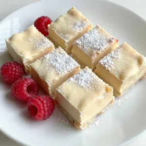 - 2 cups white chocolate chips - 1 cup sweetened condensed milk - 1 tablespoon unsalted butter - 1 teaspoon pure vanilla extract - 1/2 cup fresh raspberries, roughly chopped - 1/4 cup powdered sugar (for dusting) - Pinch of salt To create my creamy white chocolate raspberry fudge, I gather all the ingredients first. Each ingredient plays a vital role in the final taste and texture of the fudge. I love using white chocolate chips as they melt perfectly, creating a smooth base. Sweetened condensed milk adds a rich creaminess that makes the fudge so luscious. I prefer unsalted butter for better control of the salt in the recipe. A teaspoon of pure vanilla extract brings depth and warmth to the mix. Fresh raspberries are essential. They provide a burst of tartness that balances the sweetness. I chop them roughly to keep some texture in the fudge. Lastly, a dusting of powdered sugar on top adds a touch of sweetness and a pretty finish. Don't forget the pinch of salt; it enhances all the flavors. With these ingredients ready, you can create an amazing treat that is sure to impress anyone! {{ingredient_image_2}} Start by lining an 8x8 inch baking dish with parchment paper. Make sure to leave some overhang on the edges. This overhang helps you lift the fudge out once it sets. Set this lined dish aside for later. In a medium saucepan, combine 2 cups of white chocolate chips, 1 cup of sweetened condensed milk, 1 tablespoon of unsalted butter, and a pinch of salt. Place the saucepan over low heat. Stir the mixture constantly. Keep stirring until everything is fully melted and smooth. When it is silky and well combined, remove it from the heat. After melting, take the saucepan off the heat. Add 1 teaspoon of pure vanilla extract into the mixture. Stir well to mix the vanilla completely. Next, gently fold in 1/2 cup of roughly chopped fresh raspberries. Be careful to preserve some of the raspberry pieces. This keeps the fudge colorful and adds great texture. Pour the raspberry-infused fudge mixture into the prepared baking dish. Use a spatula to spread it evenly across the surface. Smooth the top for a nice finish. Place the baking dish in the refrigerator. Chill the fudge for about 2-3 hours, or until it is firm to the touch. Once chilled, lift the fudge out using the overhanging parchment paper. Transfer it to a cutting board. Dust the top with powdered sugar for a beautiful presentation. Cut the fudge into bite-sized squares and enjoy! Maintaining raspberry pieces To keep the raspberries intact, fold them in gently. This way, you preserve their shape and texture. You want beautiful, colorful swirls in your fudge. If you mash the raspberries too much, they will lose their charm. Aim for a mix that shows off those lovely berry bits. Achieving a silky fudge consistency For a smooth fudge, melt the chocolate slowly over low heat. Stir constantly to prevent burning. The combination of white chocolate and sweetened condensed milk creates a creamy base. If it seems too thick, a tiny splash of milk can help. Just stir until you reach that perfect silky texture. Presentation tips with garnish To make your fudge look stunning, dust the top with powdered sugar. This adds a lovely finishing touch. Place the fudge squares on a decorative plate. Garnish with whole raspberries and fresh mint leaves. This makes the dish pop with color and freshness. Pairing options for the fudge Creamy white chocolate raspberry fudge pairs well with coffee or tea. The sweetness of the fudge balances the bitterness of these drinks. You can also serve it with a scoop of vanilla ice cream. This adds a nice creamy contrast and makes it even more delightful. Pro Tips Use Quality Chocolate: The flavor of your fudge largely depends on the quality of the white chocolate. Opt for high-quality chocolate chips for the best taste and texture. Fresh Raspberries: Use fresh raspberries for a burst of flavor. If using frozen, make sure to thaw and drain them well to avoid excess moisture in the fudge. Allow Proper Cooling: Be patient with the chilling process. Allow the fudge to set completely in the refrigerator for at least 2-3 hours to achieve the perfect consistency. Cutting Techniques: For clean cuts, use a sharp knife and wipe it with a damp cloth between cuts. This will prevent the fudge from sticking to the knife. {{image_4}} You can add fun twists to your creamy white chocolate raspberry fudge. Here are a few ideas: - Adding nuts or coconut: Chopped nuts like almonds or walnuts can give a crunchy texture. Shredded coconut adds a tropical flair. Just fold them into the fudge mix before pouring it into the pan. - Incorporating flavored extracts: Switch up the vanilla for different extracts. Almond or coconut extract can create unique flavors. Just use a little less than the vanilla to keep it balanced. If you need to make changes for dietary needs, here are some great options: - Making it dairy-free: Use dairy-free white chocolate chips and coconut milk instead of sweetened condensed milk. This way, you still get that creamy texture without dairy. - Using sugar substitutes: If you want a lower-sugar option, try using sugar substitutes like stevia or erythritol. Make sure to check the packaging for the right amount to use in place of regular sugar. To keep your creamy white chocolate raspberry fudge fresh, store it in an airtight container. This helps maintain its softness and flavor. Place the container in a cool area, like your pantry or kitchen. If your kitchen gets warm, the fridge is a better option. - Optimal temperature settings: Aim for room temperature or refrigerate if the weather is warm. - Airtight container recommendations: Use a glass or plastic container with a tight lid. Avoid containers that are not sealed well. When stored correctly, this fudge lasts about two weeks in the fridge. The cool air helps keep it firm and tasty. - How long the fudge lasts in the fridge: It remains fresh for up to 14 days. - Freezing options for longer storage: You can freeze the fudge for up to three months. Wrap it tightly in plastic wrap, then place it in a freezer-safe bag. When you&rsquo;re ready to enjoy, thaw it overnight in the fridge. Yes, you can! Dark or milk chocolate works well. If you choose dark chocolate, adjust the sweetness. Dark chocolate gives a rich flavor. Milk chocolate adds creaminess. Both options create a yummy fudge. You have a few options. You can make your own with milk and sugar. Combine one cup of milk with 1/3 cup of sugar. Heat until dissolved. For a dairy-free option, try coconut milk. Use the same amount as sweetened condensed milk. Both substitutes work great! To fix grainy fudge, gently reheat it. Place it back on low heat. Stir constantly until it melts smooth. If it remains grainy, add a bit more sweetened condensed milk. This helps restore the creamy texture. Remember, don&rsquo;t rush the process; patience is key! This blog post breaks down how to make tasty raspberry fudge. We covered each ingredient, from white chocolate chips to sweetened condensed milk. You now know how to prepare your baking dish, melt the mix, and add raspberries for flavor. Our tips help perfect the fudge's texture and give serving suggestions. We also shared fun variations and storage tips for your fudge. With this knowledge, you can create your own delicious treats! Enjoy the sweet rewards of your hard work!