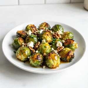 To make this tasty dish, you need: - 1 lb Brussels sprouts, trimmed and halved - 3 tablespoons honey - 2 tablespoons Dijon mustard - 2 tablespoons extra virgin olive oil - 1 tablespoon apple cider vinegar - Sea salt and freshly ground pepper, to taste - 1/4 cup walnuts, roughly chopped - 1/4 cup feta cheese, crumbled (optional) - Fresh parsley, chopped for garnish These simple ingredients create a sweet and tangy flavor that enhances the Brussels sprouts. You can make this dish your own by changing a few things. If you don&rsquo;t have Dijon mustard, yellow mustard works too. You can swap honey for maple syrup if you prefer. For a nut-free option, leave out the walnuts and add sunflower seeds instead. If you want a creamier taste, goat cheese can replace feta. Gather these tools before you start cooking: - Large mixing bowl - Whisk or fork - Tongs or hands for tossing - Baking sheet - Parchment paper for easy cleanup Having these tools ready helps the cooking process go smoothly and lets you enjoy the fun of making this dish! {{ingredient_image_2}} First, you need to preheat your oven to 400&deg;F (200&deg;C). This step is very important. The hot air will help the Brussels sprouts roast well. Make sure the oven is fully heated before you put in the sprouts. Next, grab a large mixing bowl. In it, combine 3 tablespoons of honey and 2 tablespoons of Dijon mustard. Add 2 tablespoons of extra virgin olive oil and 1 tablespoon of apple cider vinegar. Sprinkle in some sea salt and freshly ground pepper. Whisk everything together until it becomes a smooth dressing. This honey mustard mix adds great flavor. Now, take 1 pound of Brussels sprouts. Trim them and cut them in half. Add them to the bowl with the dressing. Use tongs or your hands to mix them well. Make sure every piece gets coated. Then, line a baking sheet with parchment paper. Spread the Brussels sprouts in a single layer on the sheet. Do not crowd them. This helps them roast evenly. Put the baking sheet in the oven and roast for 20-25 minutes. Stir them halfway through for even cooking and nice caramelization. In the last 5 minutes of roasting, sprinkle 1/4 cup of roughly chopped walnuts over the Brussels sprouts. This gives them a nice crunch. Once they are done, take the baking sheet out of the oven. If you like, add 1/4 cup of crumbled feta cheese on top while they are warm. This helps the cheese soften a bit. Finally, garnish with freshly chopped parsley for some color and fresh taste. Serve warm and enjoy! To get that sweet, golden color on your Brussels sprouts, follow these tips: - Use high heat: Roasting at 400&deg;F (200&deg;C) helps them caramelize well. - Space them out: Place sprouts in a single layer on the baking sheet. If they are crowded, they will steam instead of roast. - Stir halfway: Give them a toss halfway through cooking. This ensures even browning and caramelization. If you have extra Brussels sprouts, store them right: - Cool down: Let them cool completely before storing. - Use an airtight container: Place them in a container to keep them fresh. - Fridge life: They can last up to 3 days in the fridge. Reheat them in the oven for the best taste. Pair your Honey Mustard Brussels sprouts with these ideas: - Main dishes: They go well with roasted chicken or grilled fish. - Salads: Toss them into a fresh salad for added flavor. - Garnish: Top with extra feta or herbs to enhance the dish. Pro Tips Use Fresh Brussels Sprouts: Fresh Brussels sprouts will have a sweeter flavor and better texture. Look for firm, tightly closed sprouts without blemishes. Customize the Sweetness: Adjust the amount of honey according to your taste preference. If you prefer a tangier dish, reduce the honey a bit. Experiment with Nuts: Feel free to substitute walnuts with other nuts like pecans or almonds for a different flavor profile and crunch. Serve Immediately: For the best texture and flavor, serve the Brussels sprouts right after roasting while they are still warm and crispy. {{image_4}} You can switch up the nuts or seeds in this dish. Instead of walnuts, try pecans or almonds. They add a unique crunch. You can also toss in sunflower seeds or pumpkin seeds for a nut-free option. Just sprinkle them on during the last few minutes of roasting. This change keeps the dish fresh and fun! Brussels sprouts pair well with many other veggies. You can mix in carrots or sweet potatoes. Cut them into small pieces for even cooking. Roasting them together adds color and flavor. Broccoli or cauliflower also work great. Feel free to explore and find combinations that you love! To make this dish vegan, replace honey with maple syrup or agave. Both options keep the sweet flavor. For a gluten-free version, ensure your Dijon mustard is gluten-free. This way, everyone can enjoy the dish without worry. These simple swaps make it easy to cater to different diets! Each serving of Honey Mustard Brussels sprouts has around 180 calories. This includes the honey, olive oil, and nuts. The dish is filling, thanks to the fiber in Brussels sprouts and walnuts. Brussels sprouts are low in calories and high in nutrients. They contain vitamins C and K, which are great for your immune system and bones. These little buds are packed with antioxidants that help fight free radicals. Eating Brussels sprouts may boost heart health and improve digestion due to their high fiber content. - Brussels sprouts (1 lb): 56 calories, 4g protein, 12g carbs, 4g fiber - Honey (3 tbsp): 192 calories, 0g protein, 51g carbs - Dijon mustard (2 tbsp): 30 calories, 1g protein, 5g carbs - Extra virgin olive oil (2 tbsp): 239 calories, 0g protein, 0g carbs - Apple cider vinegar (1 tbsp): 3 calories, 0g protein, 0g carbs - Walnuts (1/4 cup): 196 calories, 5g protein, 4g carbs, 2g fiber - Feta cheese (optional, 1/4 cup): 100 calories, 5g protein, 1g carb This dish not only tastes good but also offers several health benefits. Enjoy these Brussels sprouts as a tasty side! Yes, you can make Honey Mustard Brussels Sprouts ahead of time. Prepare them and roast them, then let them cool. Store them in an airtight container in the fridge. For the best taste, eat them within three days. These Brussels sprouts go well with many dishes. Try serving them with roasted chicken, grilled salmon, or a hearty grain salad. They add great flavor to any meal. You can also pair them with mashed potatoes or quinoa for a delightful combo. Store leftovers in an airtight container in the fridge. They stay fresh for about three days. To reheat, place them in the oven at 350&deg;F for about 10 minutes. This keeps them crispy. You can also use a microwave for a quicker option, but they may lose some crunch. Yes, Brussels sprouts are very nutritious! They are rich in vitamins C and K. They are high in fiber, which helps digestion. Eating Brussels sprouts may lower the risk of heart disease, too. They are a great choice for a healthy diet. You can use both fresh and frozen Brussels sprouts. Fresh sprouts give the best flavor and texture. If you use frozen, thaw them first and drain any excess water. This helps the dressing stick better and makes for a tastier dish. This article covered how to make Honey Mustard Brussels Sprouts. We looked at key ingredients, tools, and step-by-step instructions. I shared tips for perfect roasting and how to store leftovers. We also explored fun variations and the health perks of Brussels sprouts. In closing, this dish is simple and delicious. Try new ingredients to make it your own. Enjoy cooking and sharing this tasty recipe with others!